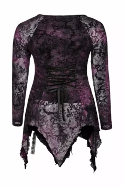 Violet Witch Tattered Top -Creepsville Horror Shop 00968