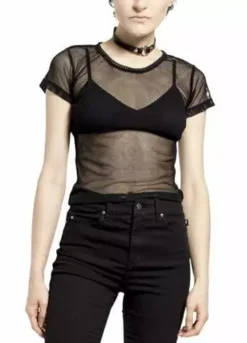 Tripp Fishnet Baby Tee -Creepsville Horror Shop 12124 1 bacae443 0e19 41a0 bdd0 780ce0f5b08f