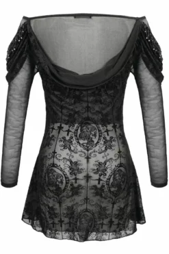 Netherworld Draped Shoulder Top 22 Netherworld Draped Shoulder Top -Creepsville Horror Shop 12ergfewdfc