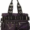Purple Prison Stripes Handcuff Handbag [BLACK/PURPLE] -Creepsville Horror Shop 1410350723BBN 754 BLK PUR