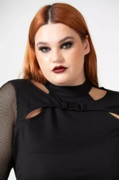 Lazer Beam Fishnet Sleeve Top -Creepsville Horror Shop 33333 463640a0 f096 4768 91aa 2bb5dba14dcb