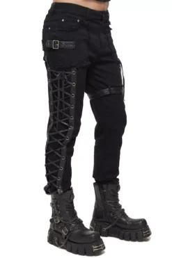Born Villain Distressed Goth Pants