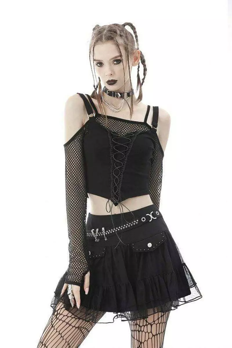 Black Craft Fishnet Off The Shoulder Top 6 Black Craft Fishnet Off The Shoulder Top - Image 4