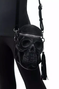 Grave Digger Skull Handbag [VELVET] -Creepsville Horror Shop 7777