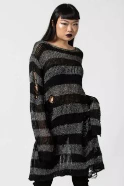 Abyss Knit Sweater [BLACK/GLITTER] [UNISEX]