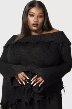 Aelfwine Asymmetric Sweater -Creepsville Horror Shop AELFWINE ASYMMETRIC SWEATER PLUS