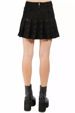 Tripp NYC Super Rocker Skirt [Black/Black] -Creepsville Horror Shop AF2271 BLKBLKSILVER B 1000x e613a3e6 d9f4 4167 ad38 8bf9e14fa7c8