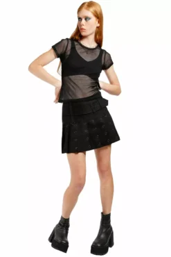 Tripp NYC Super Rocker Skirt [Black/Black] -Creepsville Horror Shop AF2271 BLKBLKSILVER FULL 1000x 57463470 5123 4f81 ab45 8b1f853e31e4
