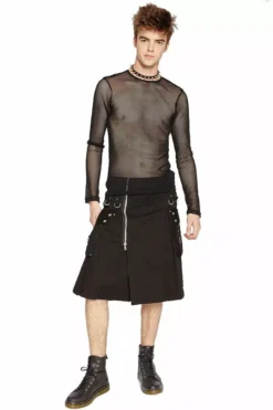 Tripp Super Utility Kilt [Black] -Creepsville Horror Shop AF3661M BLK FL d55db52d e058 44ed 9d19 c04538e6bd54
