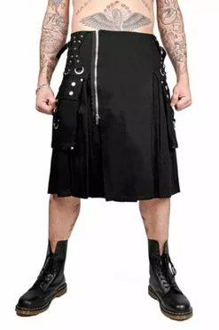 Tripp Super Utility Kilt [Black] -Creepsville Horror Shop AF3661M BLK front 61fdb65f 0d67 4620 9cf8 7472e72e262c