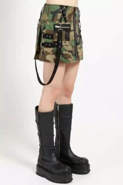 Tripp NYC Super D-Ring Skirt [Green Camo] -Creepsville Horror Shop AF4065P GREENCAMOBLK S 1000x 74f730eb 5eb5 47f0 9f76 6bb317edabc2