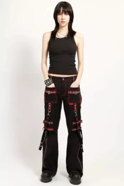 Tripp NYC Punk Rock Riveter Pants [Black/Red Plaid] -Creepsville Horror Shop AF4293 BLKREDPLD FULL 1000x 697a5441 6dce 4481 9a9e 6ed2878e8897