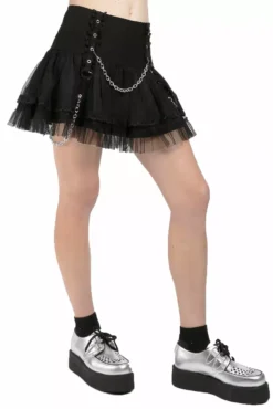 Lolita Tutu Skirt [Black/Black] -Creepsville Horror Shop AF4333 BLKBLK S
