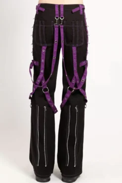 Tripp NYC Multi-Eyelet Pants [Black/Purple] -Creepsville Horror Shop AF4360 BLKPURP B 1000xcopy