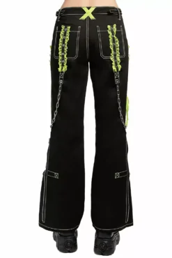 Lolita Dark Street Pants [Black/Lime Green] -Creepsville Horror Shop AF4380 BLACKLIME B 1000x b4c212d9 cb2b 432a 899c 22be0933d155
