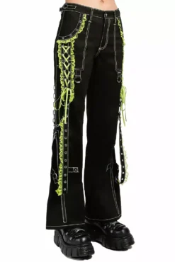 Lolita Dark Street Pants [Black/Lime Green] -Creepsville Horror Shop AF4380 BLACKLIME S 1000x dba34fd5 2d2c 4818 8425 b0b136678750