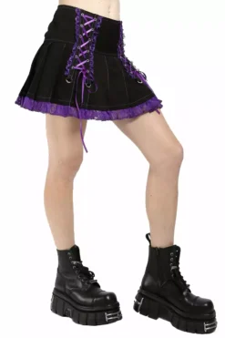 Lolita Pleated Skirt [Black/Purple] -Creepsville Horror Shop AF4386 BLKPURP S 1000x bbd07f1d 6564 43d4 b969 fe287d88d65f