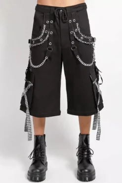 Tripp NYC Peep Dark Street Pants [BLACK/WHITE] -Creepsville Horror Shop AF7123M BLKWHTGING SHORT 1000x 97815d70 550e 495c 8009 ba889483c749