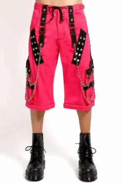 Tripp NYC Dark Cuff Pants [Pink/Black] -Creepsville Horror Shop AF7240M PINK FSHORT GUY 1000x 2ef44d28 0627 4a40 80c4 00089c3efcca