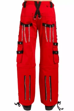Tripp Dark Cuff Pants [Red] -Creepsville Horror Shop AF7240M RED B