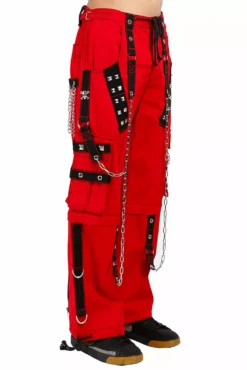 Tripp Dark Cuff Pants [Red] -Creepsville Horror Shop AF7240M RED S