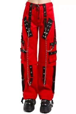Tripp Dark Cuff Pants [Red] -Creepsville Horror Shop AF7240 RED F
