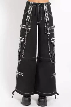 Tripp NYC Crazy Piper Pants [Black/White] -Creepsville Horror Shop AF7512 BLKWHT F 1000xcopy