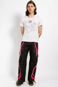 Tripp Step Chain Pants [Black/Pink] -Creepsville Horror Shop AF7713M BLKPINK FULL