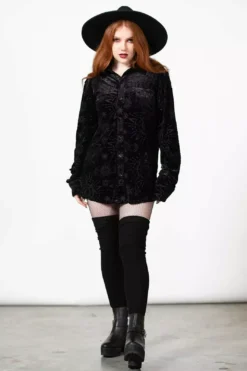 Alchemight Burnout Button-Up Shirt [UNISEX] -Creepsville Horror Shop ALCHEMIGHT BURNOUT BUTTON UP SHIRT W C x1600copy