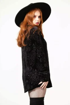 Alchemight Burnout Button-Up Shirt [UNISEX] -Creepsville Horror Shop ALCHEMIGHT BURNOUT BUTTON UP SHIRT W F x1600copy