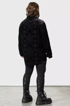 Alchemight Burnout Button-Up Shirt [UNISEX] -Creepsville Horror Shop ALT EMO ALCHEMIGHT BURNOUT BUTTON UP SHI