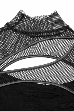 Dead Letters Fishnet Top 19 Dead Letters Fishnet Top -Creepsville Horror Shop Alternative womens shirt