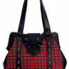 Batwing Bow Plaid Bag [RED]
