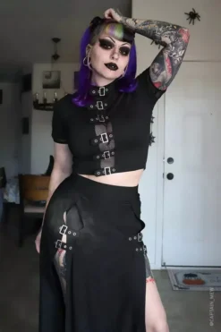 Winona Buckle Top -Creepsville Horror Shop Baddie Goth Top