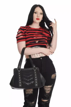 Night Wings Handbag [BLACK] -Creepsville Horror Shop Bat Handbag