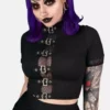 Winona Buckle Top 1 Winona Buckle Top -Creepsville Horror Shop Buckle Black Bondage Top