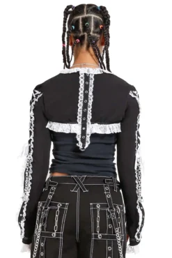 Tripp NYC Lolita Shrug [Black/White] -Creepsville Horror Shop CE4391 BLACKWHITE B 1000x 4d989b8f 1fd4 43d8 a3ee eab5b240b089