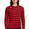 Tripp Stripe Knit Top [Red/Black] -Creepsville Horror Shop CK7663M STRIPEBLKRED F 1
