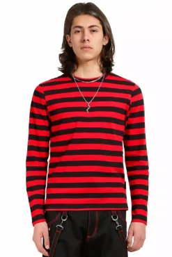 Tripp Stripe Knit Top [Red/Black]