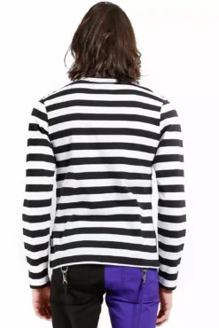 Tripp Stripe Knit Top [Black/White] -Creepsville Horror Shop CK7663M STRIPEBLKWHT B 1