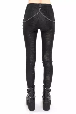 Snake Byte Shredded Leggings -Creepsville Horror Shop Cute goth leggings