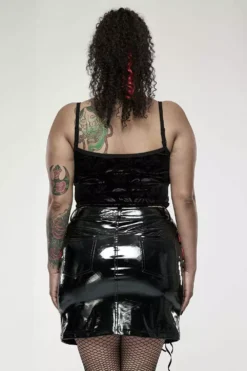 Hot Blood Vinyl Mini Skirt -Creepsville Horror Shop DQ578BQF 02