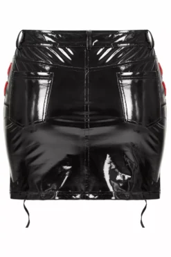 Hot Blood Vinyl Mini Skirt -Creepsville Horror Shop DQ578BQF 06