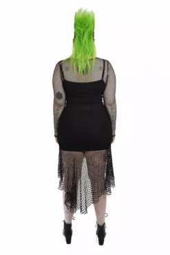 Grave Girl Fishnet Skirt -Creepsville Horror Shop DSC08750