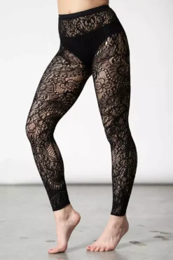 Empyrean Lace Leggings -Creepsville Horror Shop EMPERYEAN LACE LEGGINGS W B x1600copy