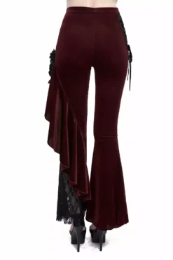 Red Wine Velvet Bell Bottoms -Creepsville Horror Shop EPT01102 10