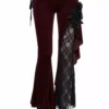 Red Wine Velvet Bell Bottoms 2 Red Wine Velvet Bell Bottoms -Creepsville Horror Shop EPT01102 9