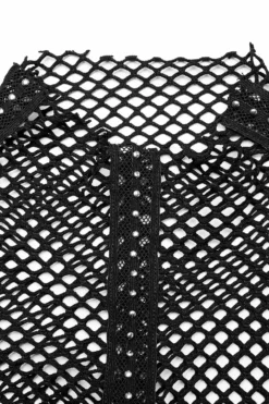 Club Creature Fishnet Top [BLACK] -Creepsville Horror Shop Emo Fishnet Top
