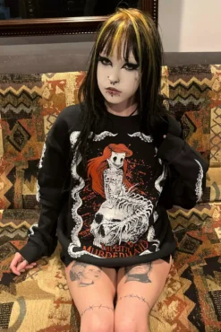 The Little Murdermaid Sweatshirt -Creepsville Horror Shop Emo Mermaid Shirt