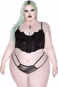 Fang Lace Bustier -Creepsville Horror Shop FANG BUSTIER PLUS B